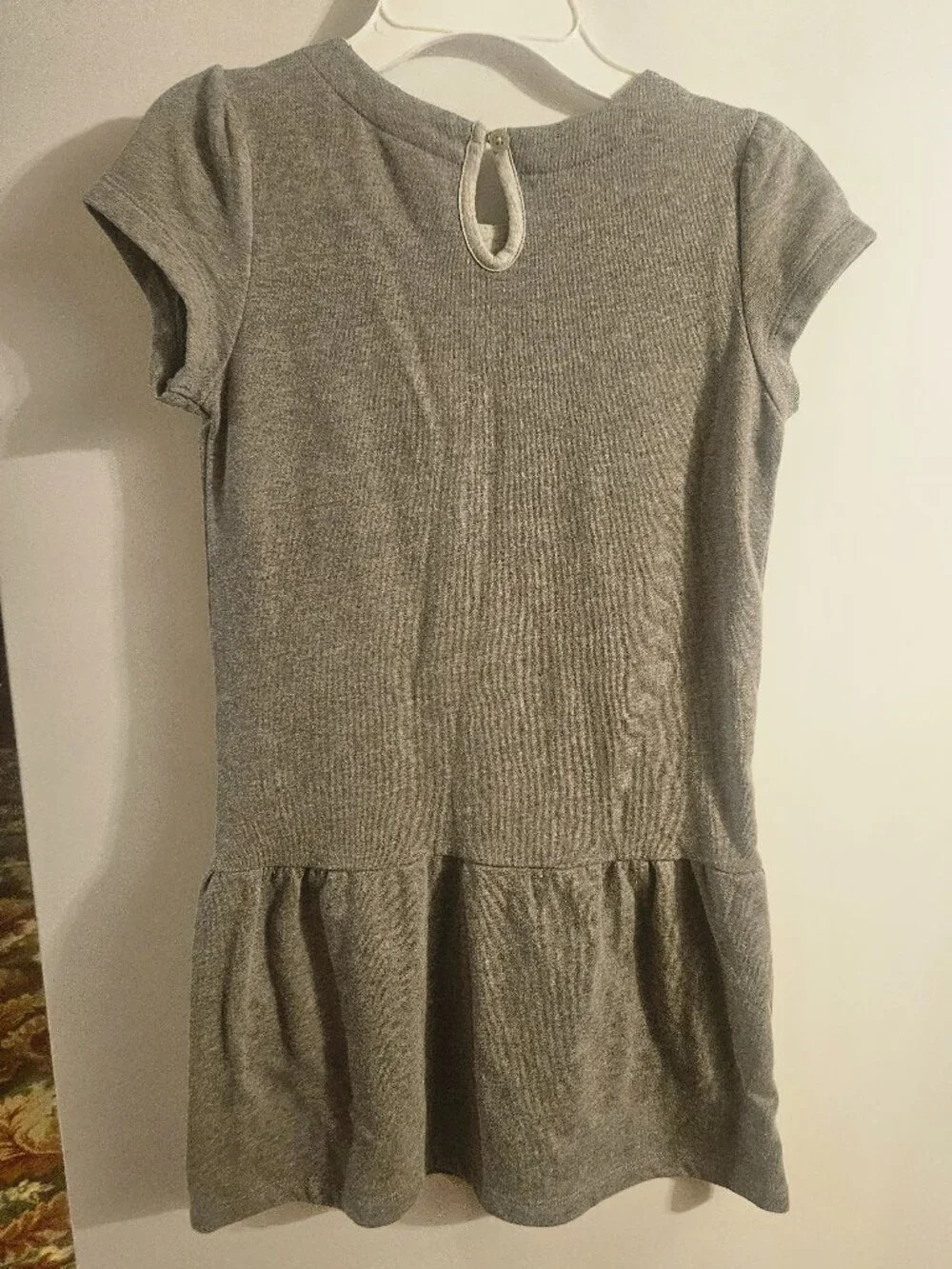 Gymboree Grey Dress with Green Stone Accent - Size 10